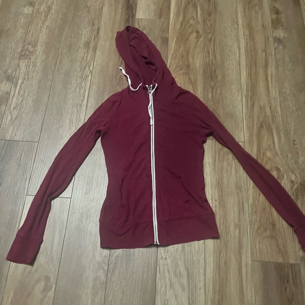 Flirtitude Maroon Zip-Up Hoodie